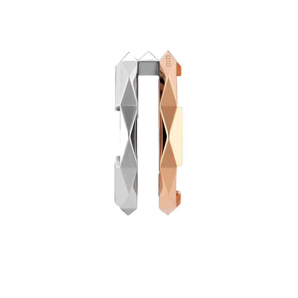 Gucci Link to Love geometric studded double ring