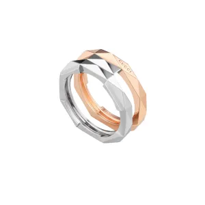 Gucci Link to Love geometric studded double ring