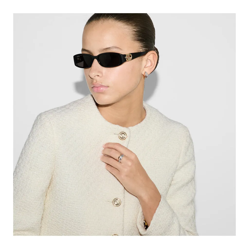 Gucci Link to Love geometric studded double ring